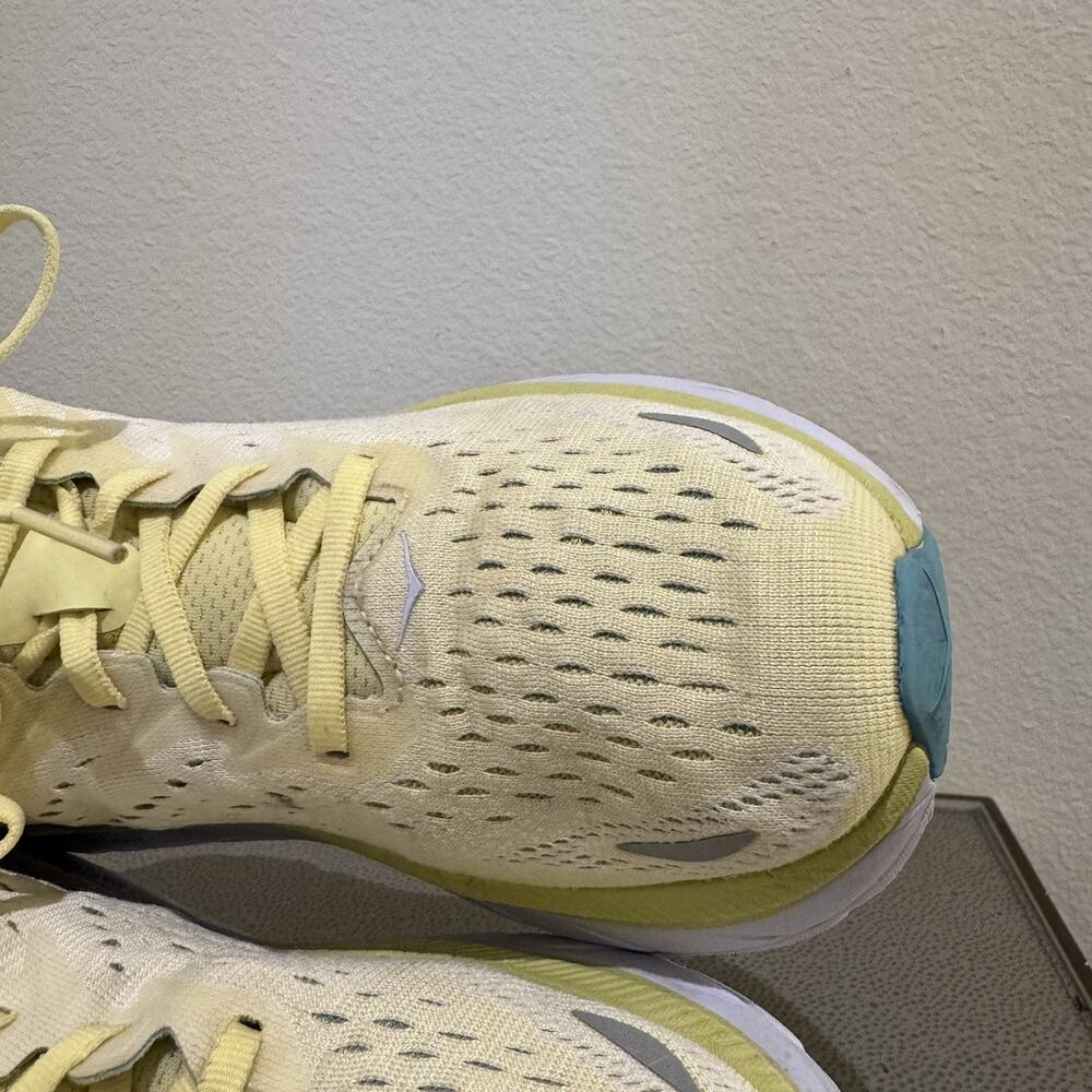 Hoka One One Clifton 8 Shoes Womens 9 B Yellow Pear Running Sneakers - Picture 7 of 16